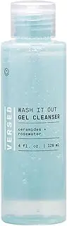 Versed Wash It Out Gel Face Cleanser - Mild, Non-Stripping Gentle Gel Facial Wash with Nourishing Rosewater and Moisturizing Ceramides - Vegan (4 fl oz)