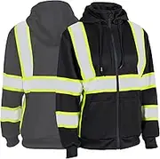 High Visibility Safety Hoodie for Women Reflective Fleece ANSI Class 3 Hi Vis Sweatshirts for Construction and Work