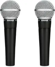 Shure SM58 Cardioid Dynamic Vocal Microphone (2-Pack)