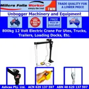 Millers Falls TWM 800kg Crane 12V Electric For Ute Truck Trailer Loading Dock
