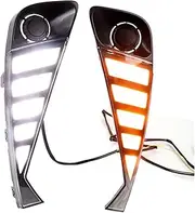 LED DRL Daytime Running Light Front Fog Lamps with Dynamic Turn Signal Assembly Accessories Compatible With Toyota C-HR CHR 2020 2021