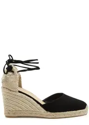 Castañer Carina 80 Suede Wedge Espadrilles - Black - 7 7
