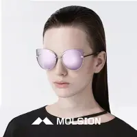 在飛比找momo購物網優惠-【MOLSION 陌森】大牌時尚流行墨鏡復古貓眼切割太陽眼鏡