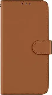[PONRFEKT] Wallet Case for Oppo A17 4G / A17K,Shockproof Premium Vintage PU Leather Magnetic Flip Cover with Card Holder and Stand Folio Phone Cover-Brown
