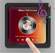 Custom Album Fridge Magnet, Personalized Music Fridge Magnet with Photo, Photo Fridge Sticker Can Play Songs and Adjust Volume, Picture Magnets for Refrigerator,Music Enthusiast Gifts