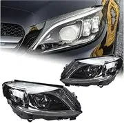 Car Styling Head Lamp Compatible Compatible For Benz W205 Headlights Assembly 2014-2020 C180 C200 C260 C300 LED Headlight Projector DRL Auto Accessories(For Original LED)