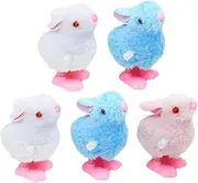 KOMBIUDA 5pcs Plush Clockwork Bunnies Wind-up Toys for Boys and Girls Stimulate Creativity Random Color