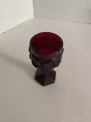 Avon Cape Cod Wine Goblets Ruby Red Glass.