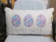 Happy Easter Decorative Egg Pillow New 13" X 23" New