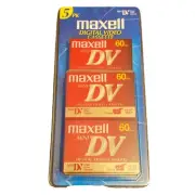 NEW!! Maxell Mini Digital Video (DV) 60 Minute Cassette Tape 5-Pack!! SEALED!!