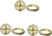 Abaodam Pcs Cosmic Rings for Couples Vintage Astronomical Sphere Ball Ring Handmade Jewelry Gold No