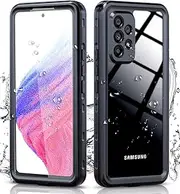 [Hllhunkhe] for Samsung Galaxy A53 5G Waterproof Case with Built-in Screen Protector - Rugged Full Body Underwater Dustproof Shockproof Drop Proof Protective Cover for Samsung Galaxy A53 5G (Black)