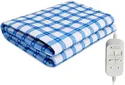 Electric Blanket Heated Throw - Synthetic Fiber Blanket with 2 Heat Settings, Fast Heating, Double Control, Body Warm Fully Fitted Mattress Cover, Blue