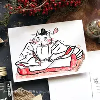 在飛比找蝦皮購物優惠-姬路城主 豐臣秀吉 雙貓日本遊記系列 霧面明信片