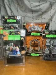 Lemax Spooky Town Lot: Cemetery Bridge Of Bones Lighted Tombstone Psychic Fence+