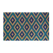 Solemate Premium Mat Biodegradable 50x80cm Fair Trade Coconut Coir Blues & Green