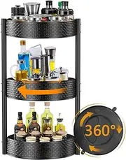 [Mofish] 3 Tier Lazy Susan Turntable, 360° Rotating Spice Rack Organizer for Cabinet, 9.8 inches Round Steel Spinning Organizer for Kitchen, Pantry, Countertop, Refrigerator, Bathroom