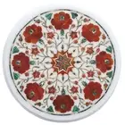 15" Marble Corner Side Table Top Pietra Dura Inlay Handicraft Work