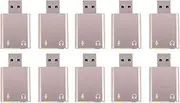 10X USB Sound Card 7.1 External USB to Jack 3.5mm Headphone Adapter Stereo Audio Mic Sound Card for Pc Computer Laptop