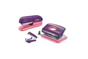 Rapid F5 Home Office Mini Set w Stapler Staples Staple Remover Punch Hole Purple