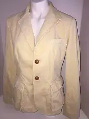 Ralph Lauren Cafe Au La Cream Corduroy Cotton Blazer Jacket 14