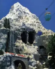 Disneyland Park vintage 1970's era The Skyway and Matterhorn tower 8x10 photo