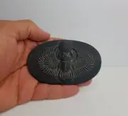 A RARE ANCIENT EGYPTIAN SCARAB BEETLE STATUE MADY OF BASALT STONE Made in Egypt