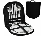 Portable Camping Cutlery Set 2 Person for Outdoor Hiking Picnic in Carry Case