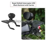 Fit For Royal Enfield Interceptor 650 "Backrest with Carrier, Black"