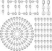 TXIN 1000 Pcs Screw Eye Pins, 5 x 10mm Small Eye Hooks, Mini Eye Screws Hooks for Jewelry Making, Metal Eyelets Screw Threaded Clasps for DIY Art Crafts, Cork Top Bottles, Charm Bead Supplies (Silver)
