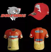 Redcliffe Dolphins 2023 NRL Mens Home Jersey & Hat Combo Size XL