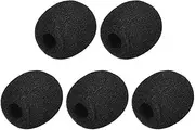 uxcell 5PCS Foam Mic Cover Headset Microphone Windscreen Shield Protection Black 30mm Length for Headset Lapel Lavalier