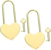 DOITOOL 2 Sets Heart Shaped Love Padlock of Elegant Keyed Locks for Jewelry Boxes Diaries Backpacks and Suitcases Chic and Convenient Locking for Safe Travel