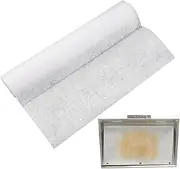 10m Range Hood Filter Paper Roll with Adhesive Strips and Magnetic Block, Non-Woven Oil Absorbing & Flame Retardant Grease Filter for Cooker Hood/Extractor Fan 46cm x 10M