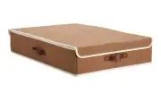 Pottery Barn Essential Canvas Foldable 30" Under Bed Storage Bin ~ Tobacco Brown