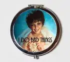 I Do Bad Things Retro Funny Compact Mirror Make Up Pocket Cosmetics
