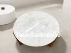 White Quartz Round Center Table Top / Natural Quartz Table Top / Quartz Desk Tab