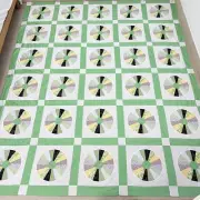 Handmade Dreson Plate Cotton Fabric Queen Size Sewing Patchwork quilt top/topper