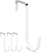 DAJIANG Over Door Hooks, 4 Pack - Soft Rubber, Prevent Scratches, For Hanging Clothes, Towels, Bags in Bathroom, Bedroom, Kitchen