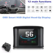 OBD Smart HUD Digital Head-Up Display Dashboard Speedometer Time Distance RPM