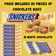 SNICKERS chocolate is a nut covered with white chocolate the order includes 20pc