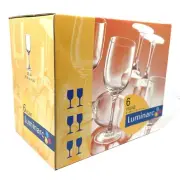 Set of 6 - Luminarc France Vigne Wine Crystal Glasses Stem Glasses 8.25 oz