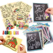 Magic Toys Scratch Art Pad Scribble Sand Drawing Cards Creative Early Educationa