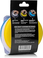 Car Cleaning Sponge 3-Pack – Microfiber Foam Applicator Pads with Removable Handle | Scratch-Free, Reusable for Wax, Polish & Detailing (Blue, Yellow & White)