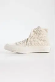 Color: Egret/Lilac Daze/Egret cream woven basket NWT converse chuck Taylor high