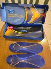 Dr. Scholl's Plantar Fasciitis Size M 7.5-8 W 8.5-9 Insoles Shoe Inserts NIB