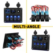 4 Gang Rocker Blue LED Panel Switch Circuit Breaker Waterproof Car Marine Boat (for: Renault)
