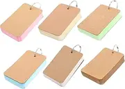 Parliky Vocabulary Cards Pad 6 Pack Note Pad Small for Flashcards Ring Notes Binder Ring Studying