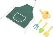 FONDOTIN 1 Set Gardening Tool Mini Planting Supplies for Includes Rake Shovel Watering Can and Apron Outdoor Gardening Equipment for Boys
