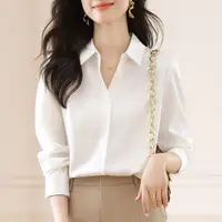 在飛比找蝦皮購物優惠-白色襯衫女職業裝小個子秋季2023新款高級感正裝教師面試服裝